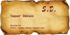 Seper Dénes névjegykártya